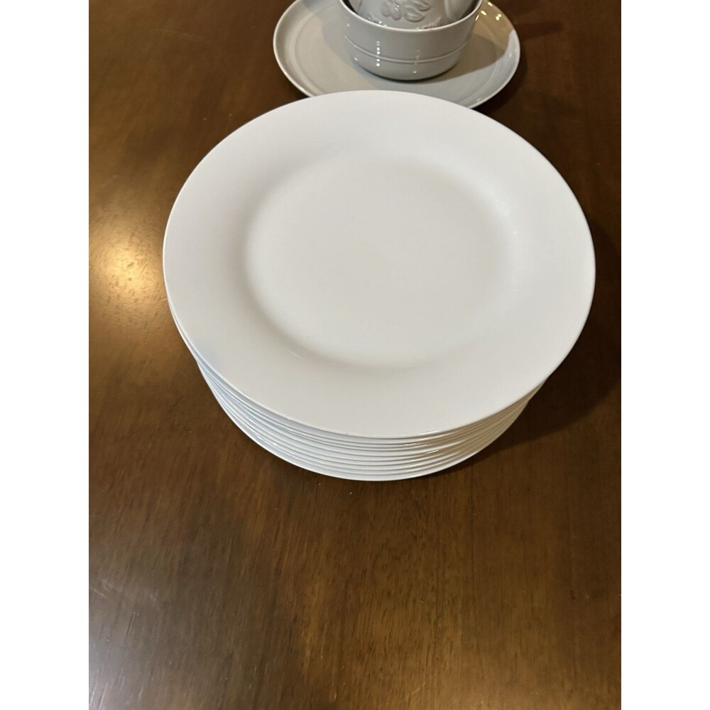 Williams Sonoma Open Kitchen Dinner Plates All White 10.50" Set of 4